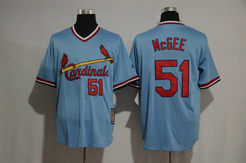 2017 MLB St Louis Cardinals #51 Willie McGee blue jersey